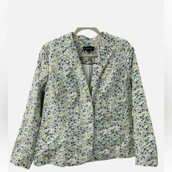 Talbots 14 Cotton Ditzy Floral Blazer - Picture 3 of 8